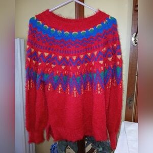 Ugly Christmas Sweater Colorful Holiday Pullover Size Large